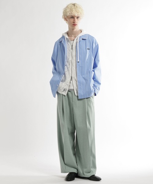 HARE(ハレ)の「ボックスタックワイドテーパードパンツ(HARE)(スラックス・メンズ・ブラック/グリーン/ベージュ・MEDIUM/SMALL)」の10枚目の写真