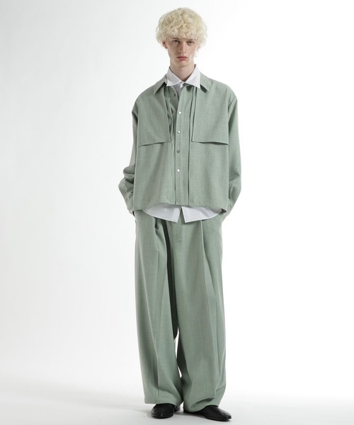 HARE(ハレ)の「ボックスタックワイドテーパードパンツ(HARE)(スラックス・メンズ・ブラック/グリーン/ベージュ・MEDIUM/SMALL)」の12枚目の写真