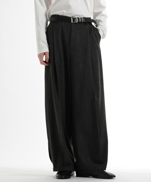 HARE(ハレ)の「ボックスタックワイドテーパードパンツ(HARE)(スラックス・メンズ・ブラック/グリーン/ベージュ・MEDIUM/SMALL)」の14枚目の写真