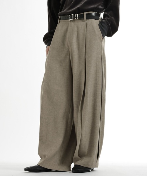 HARE(ハレ)の「ボックスタックワイドテーパードパンツ(HARE)(スラックス・メンズ・ブラック/グリーン/ベージュ・MEDIUM/SMALL)」の16枚目の写真