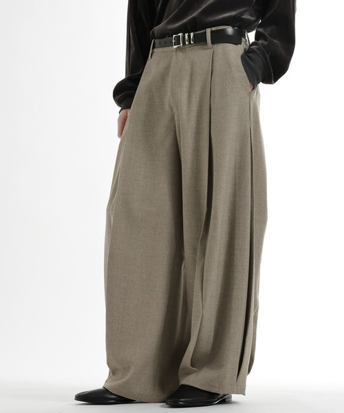 HARE(ハレ)の「ボックスタックワイドテーパードパンツ(HARE)(スラックス・メンズ・ブラック/グリーン/ベージュ・MEDIUM/SMALL)」の17枚目の写真