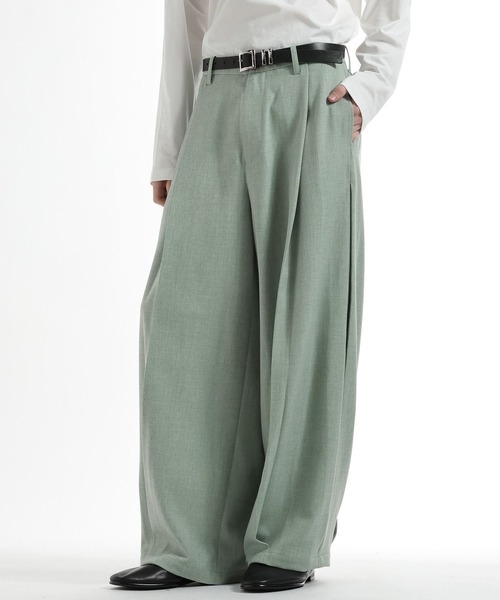 HARE(ハレ)の「ボックスタックワイドテーパードパンツ(HARE)(スラックス・メンズ・ブラック/グリーン/ベージュ・MEDIUM/SMALL)」の19枚目の写真