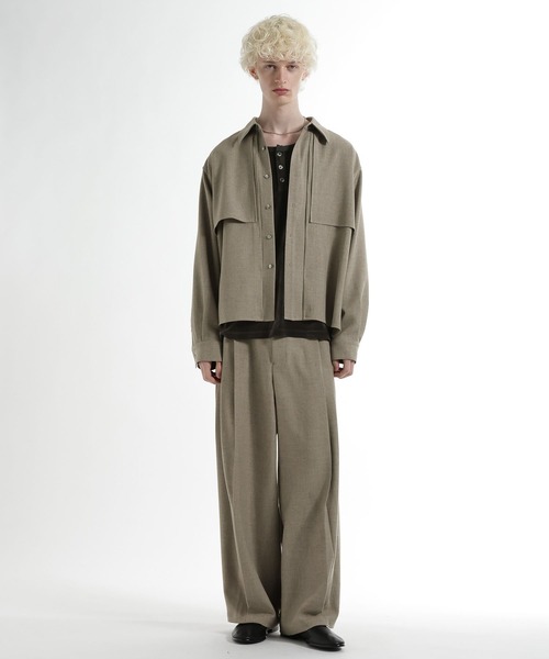 HARE(ハレ)の「ボックスタックワイドテーパードパンツ(HARE)(スラックス・メンズ・ブラック/グリーン/ベージュ・MEDIUM/SMALL)」の5枚目の写真