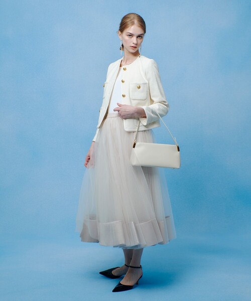 LOULOU WILLOUGHBY（ルルウィルビー）の「【LOULOU WILLOUGHBY】チュールレイヤードスカート（スカート・レディース・アイボリー/ブラック・2/1）」の3枚目の写真