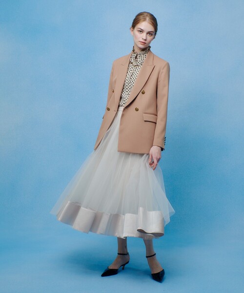 LOULOU WILLOUGHBY（ルルウィルビー）の「【LOULOU WILLOUGHBY】チュールレイヤードスカート（スカート・レディース・アイボリー/ブラック・2/1）」の4枚目の写真