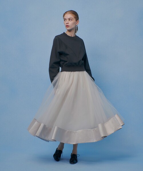 LOULOU WILLOUGHBY（ルルウィルビー）の「【LOULOU WILLOUGHBY】チュールレイヤードスカート（スカート・レディース・アイボリー/ブラック・2/1）」の9枚目の写真