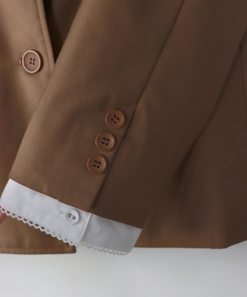 mieya mieya（ミーヤミーヤ）の「【mieya mieya】PREPPY CUFFS JK/プレッピーカフスジャケット（テーラードジャケット・レディース・ネイビー/チェック/キャメル・FREE）」の22枚目の写真