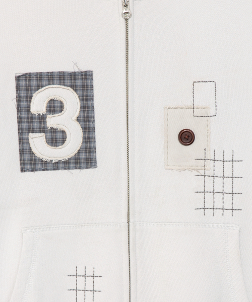 THECOLDESTMOMENT(ザコールデストモーメント)の「TCM 3 stitch hooded zip-up (grey beige)(パーカー・レディース・その他・S/M/L)」の4枚目の写真