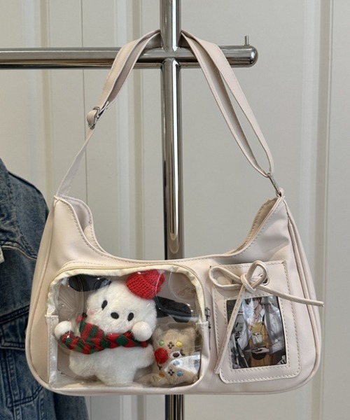 LAC-VERT(ラック・ヴェール)の「【推し活】クリアポケット付きショルダーバッグ(ショルダーバッグ・レディース・レッド/ホワイト/ブラック・FREE)」の5枚目の写真