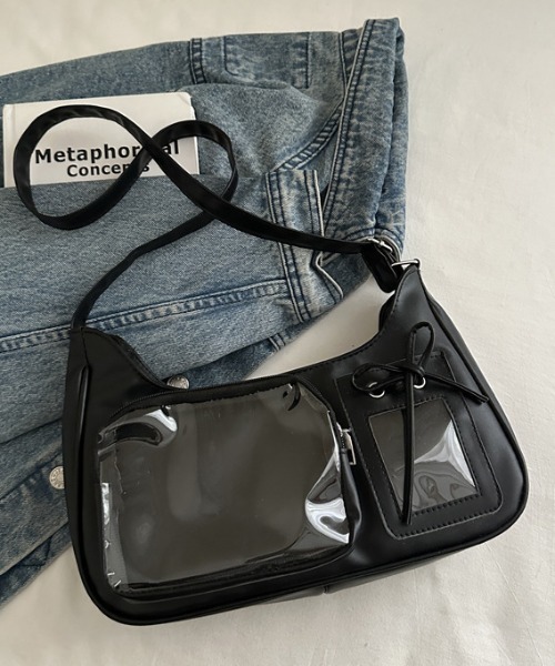 LAC-VERT(ラック・ヴェール)の「【推し活】クリアポケット付きショルダーバッグ(ショルダーバッグ・レディース・レッド/ホワイト/ブラック・FREE)」の8枚目の写真