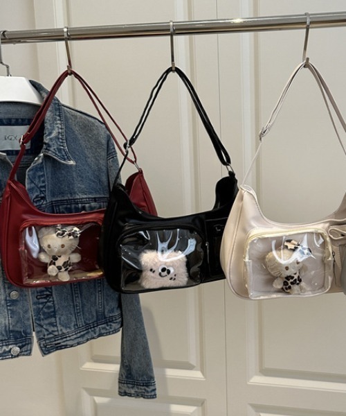 LAC-VERT(ラック・ヴェール)の「【推し活】クリアポケット付きショルダーバッグ(ショルダーバッグ・レディース・レッド/ホワイト/ブラック・FREE)」の13枚目の写真