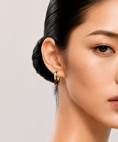 Lyvi(ライビィ)の「Layered Form Hoops Pierce / 金属アレルギー対応(ピアス(両耳用)・レディース・シルバー/ゴールド・FREE)」の12枚目の写真