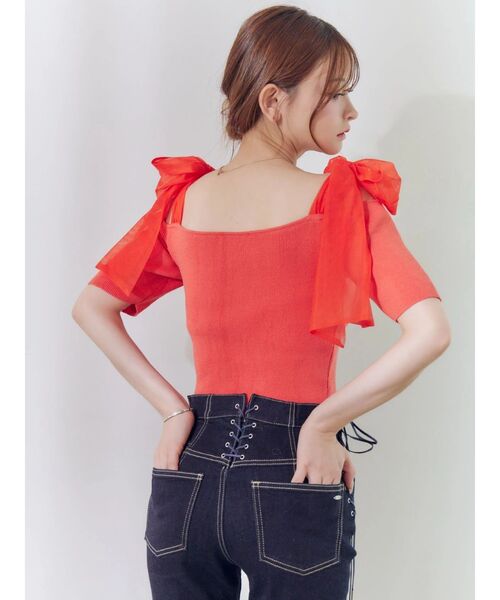 EATME（イートミー）の「レースアップフレアデニムパンツ（デニムパンツ・レディース・インディゴブルー/ライトブルー/ブラック・MEDIUM/SMALL）」の13枚目の写真