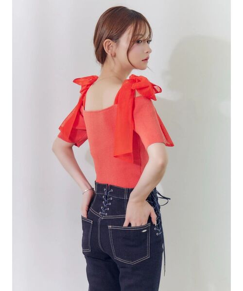 EATME（イートミー）の「レースアップフレアデニムパンツ（デニムパンツ・レディース・インディゴブルー/ライトブルー/ブラック・MEDIUM/SMALL）」の14枚目の写真