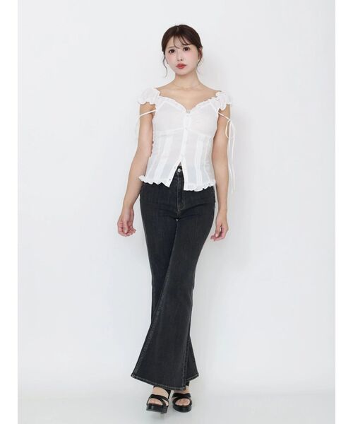 EATME（イートミー）の「レースアップフレアデニムパンツ（デニムパンツ・レディース・インディゴブルー/ライトブルー/ブラック・MEDIUM/SMALL）」の20枚目の写真