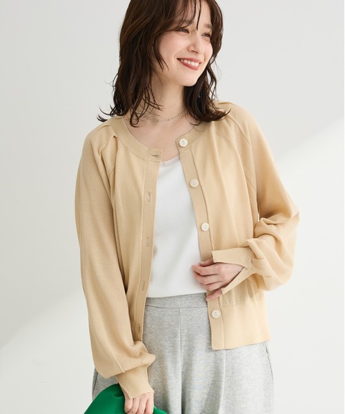 Green Parks(グリーンパークス)の「【しのばせカーディガン】ポケッタブル2WAYニットカーディガン(カーディガン/ボレロ・レディース・グリーン/ピンク/ライトグレー/オフホワイト/ベージュ/ブラック・FREE)」の4枚目の写真