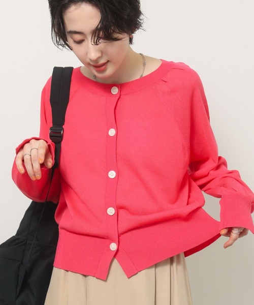 Green Parks(グリーンパークス)の「【しのばせカーディガン】ポケッタブル2WAYニットカーディガン(カーディガン/ボレロ・レディース・グリーン/ピンク/ライトグレー/オフホワイト/ベージュ/ブラック・FREE)」の6枚目の写真