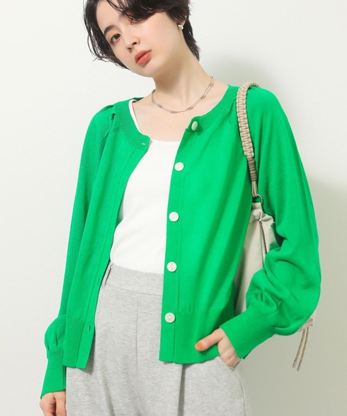 Green Parks(グリーンパークス)の「【しのばせカーディガン】ポケッタブル2WAYニットカーディガン(カーディガン/ボレロ・レディース・グリーン/ピンク/ライトグレー/オフホワイト/ベージュ/ブラック・FREE)」の5枚目の写真