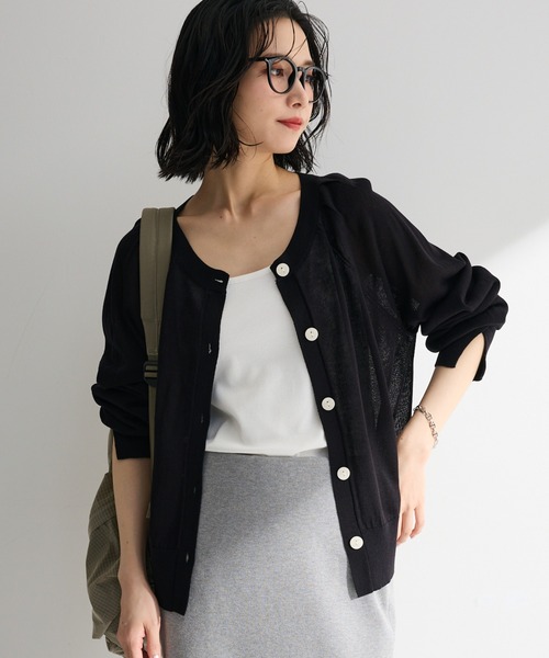 Green Parks(グリーンパークス)の「【しのばせカーディガン】ポケッタブル2WAYニットカーディガン(カーディガン/ボレロ・レディース・グリーン/ピンク/ライトグレー/オフホワイト/ベージュ/ブラック・FREE)」の3枚目の写真