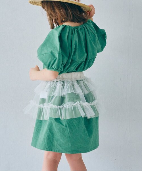 p.premier（ピードットプルミエ）の「チュール3WAYオーバーレイヤードスカート（スカート・キッズ・ブラック/オフホワイト/ピンク/レッド・80/90/100/110/120/130/140）」の2枚目の写真