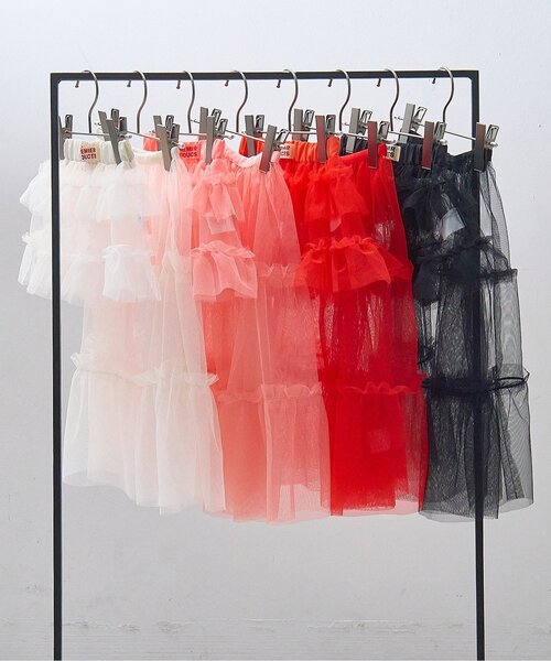 p.premier（ピードットプルミエ）の「チュール3WAYオーバーレイヤードスカート（スカート・キッズ・ブラック/オフホワイト/ピンク/レッド・80/90/100/110/120/130/140）」の8枚目の写真