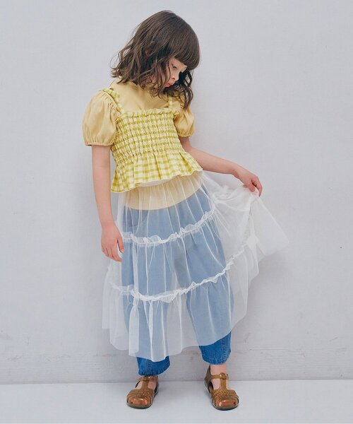 p.premier（ピードットプルミエ）の「チュール3WAYオーバーレイヤードスカート（スカート・キッズ・ブラック/オフホワイト/ピンク/レッド・80/90/100/110/120/130/140）」の14枚目の写真