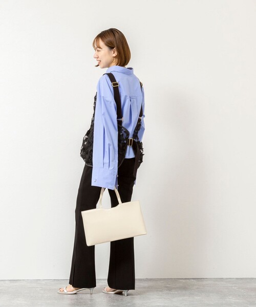 NOLLEY’S（ノーリーズ）の「【WEB限定】ウォッシャブルソフトリブフレアパンツ（その他パンツ・レディース・ブラック・38/36）」の4枚目の写真