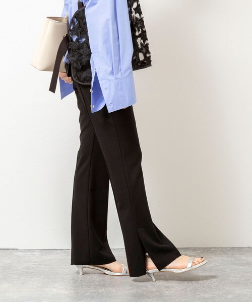 NOLLEY’S（ノーリーズ）の「【WEB限定】ウォッシャブルソフトリブフレアパンツ（その他パンツ・レディース・ブラック・38/36）」の7枚目の写真