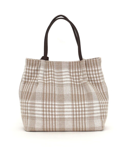 COOCO(クーコ)の「チェック柄ツマミハンドル2WAYミニトートバッグ(トートバッグ・レディース・ベージュ/ブラック・FREE)」の11枚目の写真