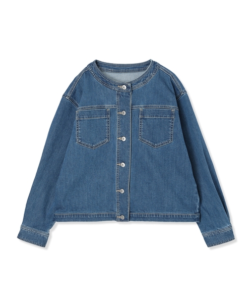 LE SOUK HOLIDAY(ルスークホリデー)の「ノーカラーデニムジャケット(その他アウター・レディース・ブルー/ネイビー・L/M)」の14枚目の写真