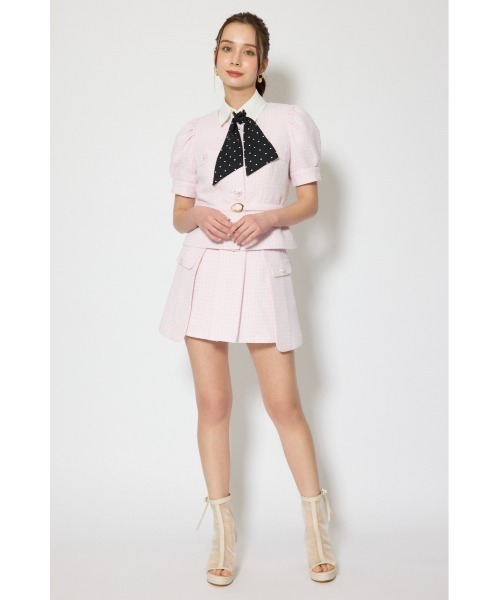 rienda(リエンダ)の「【森香澄さん着用】サイドラップツイードスコートショートパンツ 春服(スカート・レディース・マルチ/ベージュ/ピンク・X-SMALL/SMALL/MEDIUM)」の19枚目の写真