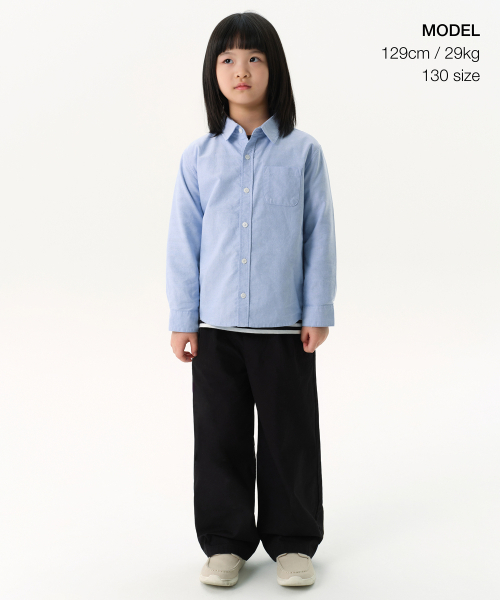 MUSINSA STANDARD KIDS（ムシンサスタンダードキッズ）の「ワンタックワイドバンディングチノパンツ[ブラック]（その他パンツ・レディース・その他・100/110/120/130/140/150/160）」の2枚目の写真