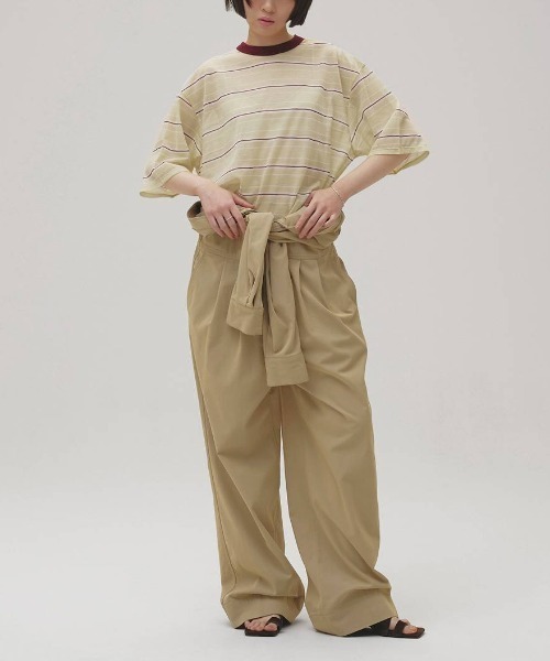 TODAYFUL(トゥデイフル)の「TODAYFUL Sheer Border T-shirt シアーボーダーTシャツ/12610629(Tシャツ/カットソー・レディース・ライトグリーン/ブラウン・ONE SIZE)」の4枚目の写真