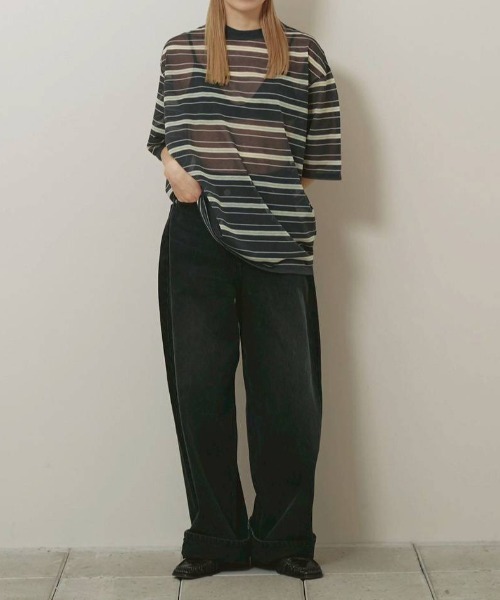 TODAYFUL(トゥデイフル)の「TODAYFUL Sheer Border T-shirt シアーボーダーTシャツ/12610629(Tシャツ/カットソー・レディース・ライトグリーン/ブラウン・ONE SIZE)」の20枚目の写真