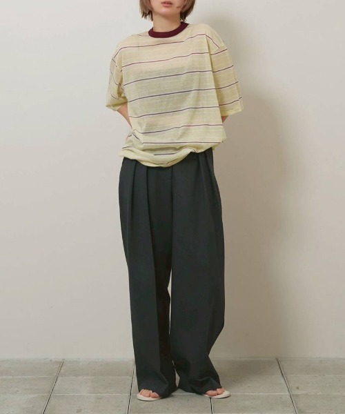 TODAYFUL(トゥデイフル)の「TODAYFUL Sheer Border T-shirt シアーボーダーTシャツ/12610629(Tシャツ/カットソー・レディース・ライトグリーン/ブラウン・ONE SIZE)」の16枚目の写真