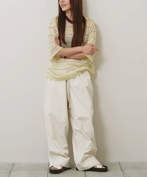 TODAYFUL(トゥデイフル)の「TODAYFUL Sheer Border T-shirt シアーボーダーTシャツ/12610629(Tシャツ/カットソー・レディース・ライトグリーン/ブラウン・ONE SIZE)」の17枚目の写真