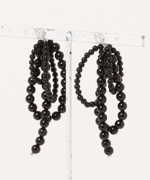IRIS47(イリスフォーセブン)の「【IRIS 47】fabiana onyx pierce/ファビアナ オニキス ピアス(ピアス(両耳用)・レディース・ブラック・FREE)」の5枚目の写真