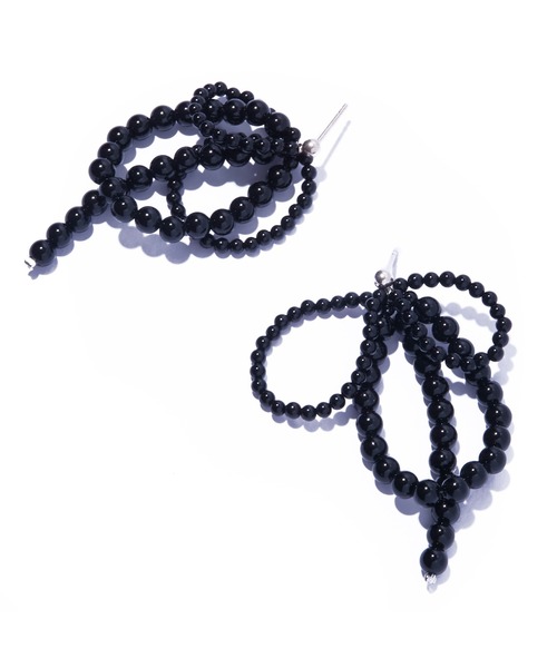 IRIS47(イリスフォーセブン)の「【IRIS 47】fabiana onyx pierce/ファビアナ オニキス ピアス(ピアス(両耳用)・レディース・ブラック・FREE)」の2枚目の写真