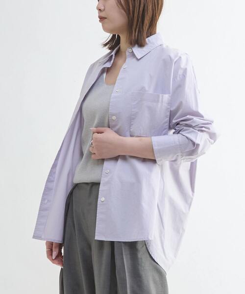 CONVERSE TOKYO(コンバーストウキョウ)の「BACK TUCK BOX SHIRT(シャツ/ブラウス・レディース・ブルーグリーン/ライトベージュ/パープル・FREE)」の1枚目の写真