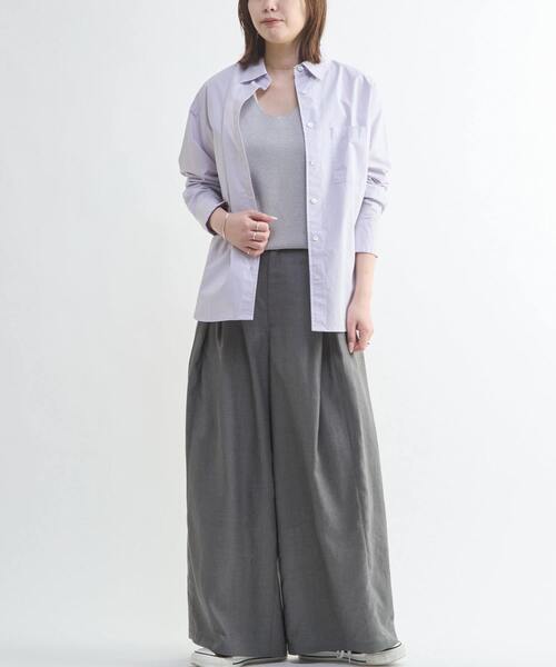 CONVERSE TOKYO(コンバーストウキョウ)の「BACK TUCK BOX SHIRT(シャツ/ブラウス・レディース・ブルーグリーン/ライトベージュ/パープル・FREE)」の4枚目の写真