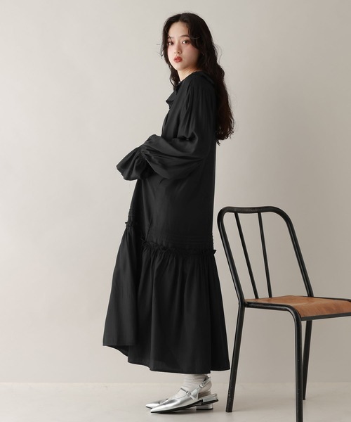 RAGEBLUE（レイジブルー）の「フリルカラーデザインワンピース（ワンピース・レディース・ブラック/オフホワイト・FREE）」の9枚目の写真