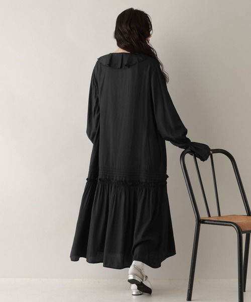 RAGEBLUE（レイジブルー）の「フリルカラーデザインワンピース（ワンピース・レディース・ブラック/オフホワイト・FREE）」の10枚目の写真