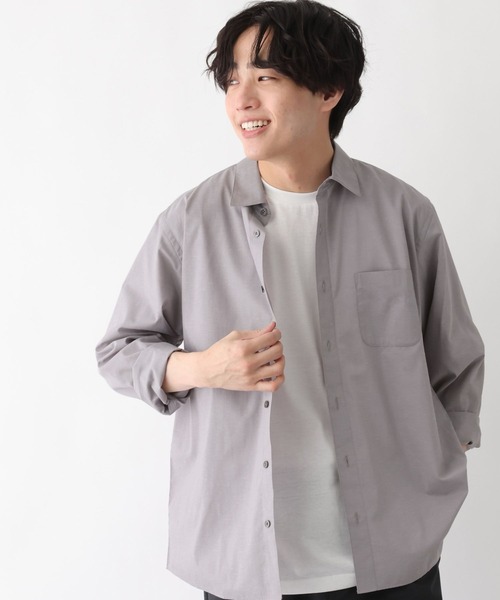 GLOBAL WORK(グローバルワーク)の「イージーケアリネンMIXシャツ/長袖/636461(シャツ/ブラウス・メンズ・グレー系6/ブラウン/オフホワイト/グレー/グリーン系その他6/サックスブルー・SMALL/MEDIUM/LARGE/X-LARGE)」の2枚目の写真