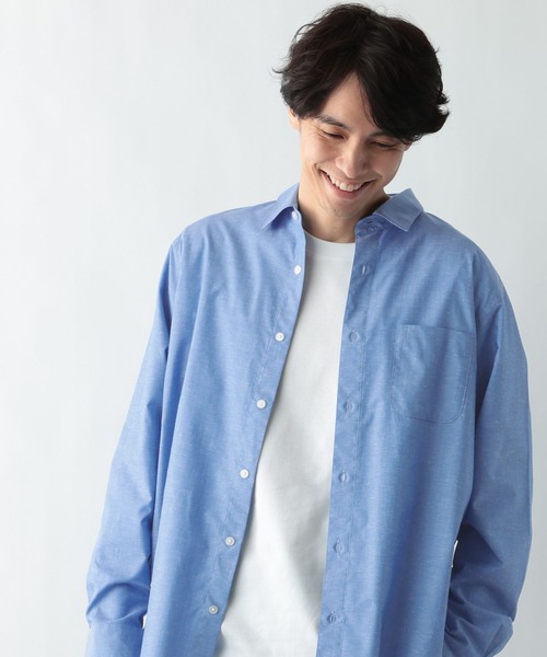 GLOBAL WORK(グローバルワーク)の「イージーケアリネンMIXシャツ/長袖/636461(シャツ/ブラウス・メンズ・グレー系6/ブラウン/オフホワイト/グレー/グリーン系その他6/サックスブルー・SMALL/MEDIUM/LARGE/X-LARGE)」の6枚目の写真