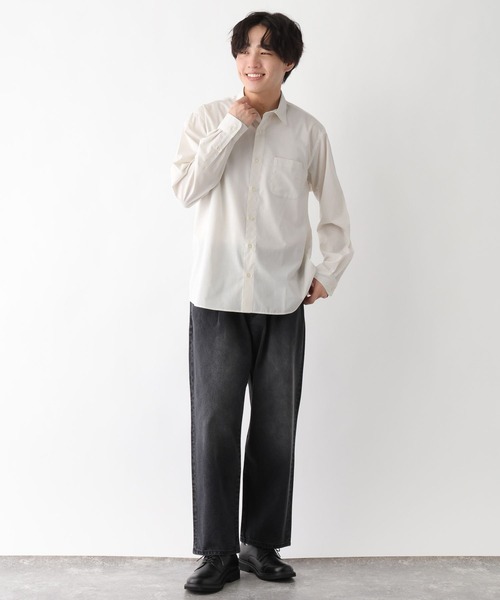 GLOBAL WORK(グローバルワーク)の「イージーケアリネンMIXシャツ/長袖/636461(シャツ/ブラウス・メンズ・グレー系6/ブラウン/オフホワイト/グレー/グリーン系その他6/サックスブルー・SMALL/MEDIUM/LARGE/X-LARGE)」の8枚目の写真