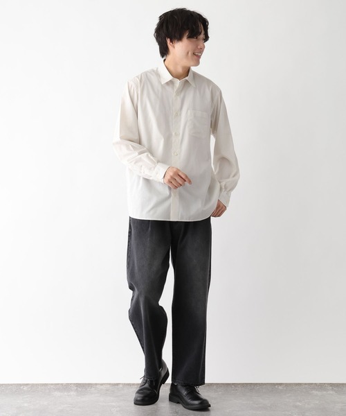 GLOBAL WORK(グローバルワーク)の「イージーケアリネンMIXシャツ/長袖/636461(シャツ/ブラウス・メンズ・グレー系6/ブラウン/オフホワイト/グレー/グリーン系その他6/サックスブルー・SMALL/MEDIUM/LARGE/X-LARGE)」の9枚目の写真