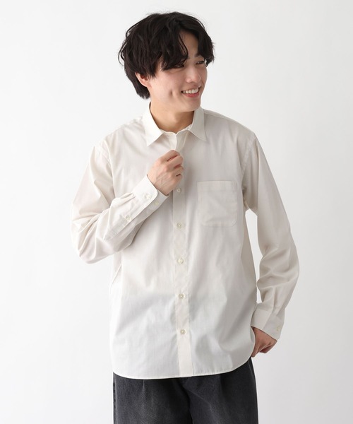 GLOBAL WORK(グローバルワーク)の「イージーケアリネンMIXシャツ/長袖/636461(シャツ/ブラウス・メンズ・グレー系6/ブラウン/オフホワイト/グレー/グリーン系その他6/サックスブルー・SMALL/MEDIUM/LARGE/X-LARGE)」の12枚目の写真