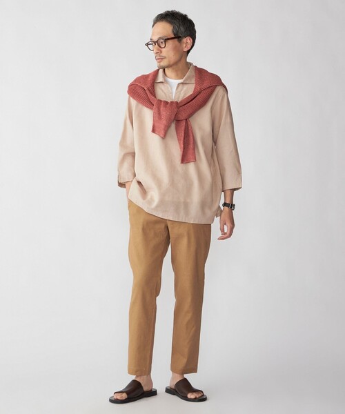 SHIPS（シップス）の「SHIPS: サフィラン リネン イージー パンツ（その他パンツ・メンズ・ネイビー/ナチュラル/チャコールグレー/ライトグリーン/ブルー系/カーキ・X-LARGE/LARGE/MEDIUM/SMALL）」の8枚目の写真