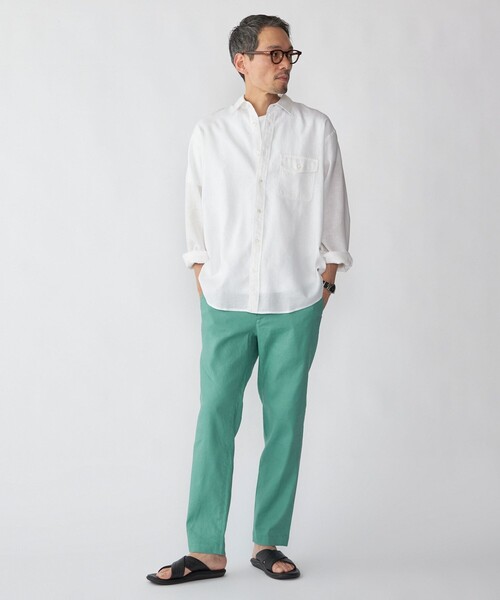 SHIPS（シップス）の「SHIPS: サフィラン リネン イージー パンツ（その他パンツ・メンズ・ネイビー/ナチュラル/チャコールグレー/ライトグリーン/ブルー系/カーキ・X-LARGE/LARGE/MEDIUM/SMALL）」の9枚目の写真