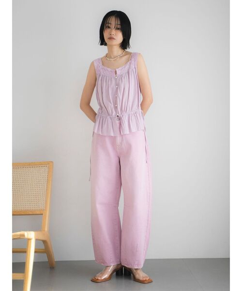 Ungrid（アングリッド）の「レースデザインノースリブラウス（シャツ/ブラウス・レディース・ピンク/ブルー/オフホワイト/ブラック・FREE）」の10枚目の写真